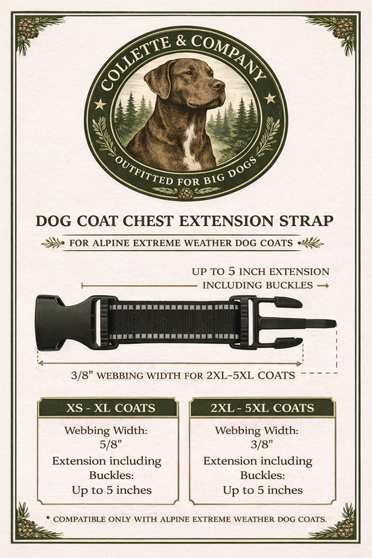 Dog Coat Chest Extension Strap – Adjustable Fit for Alpine Extreme Weather Dog Coats