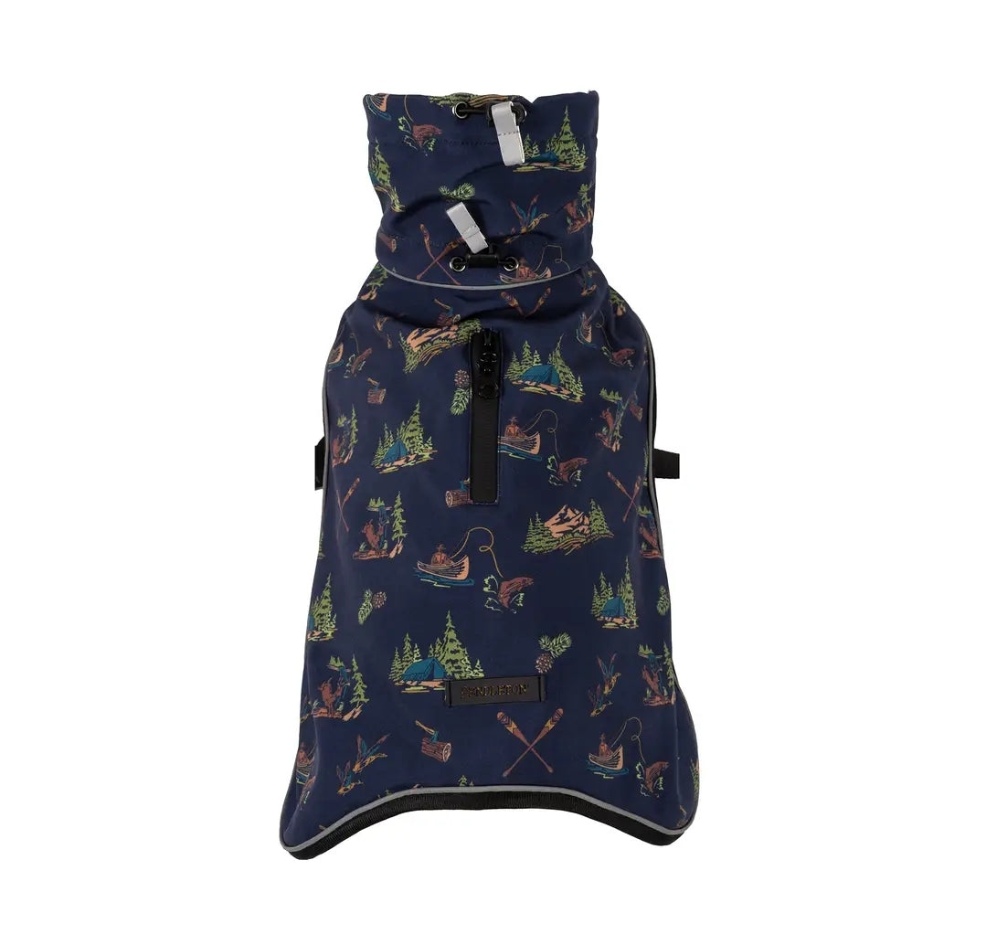 Waterproof Adventure Dog Coat for Large Dogs | Adjustable Hooded Rain Jacket | Outdoor Hiking & Cold Weather Dog Coat (Fits Up to 41" Chest)