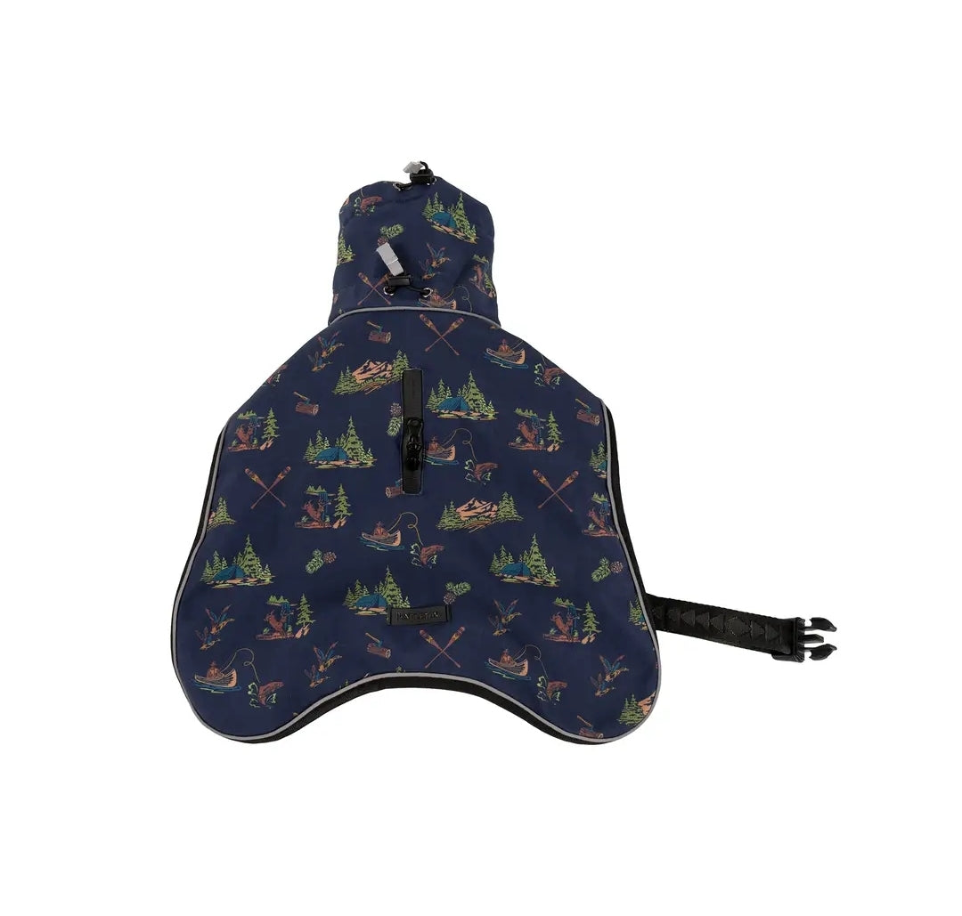 Waterproof Adventure Dog Coat for Large Dogs | Adjustable Hooded Rain Jacket | Outdoor Hiking & Cold Weather Dog Coat (Fits Up to 41" Chest)