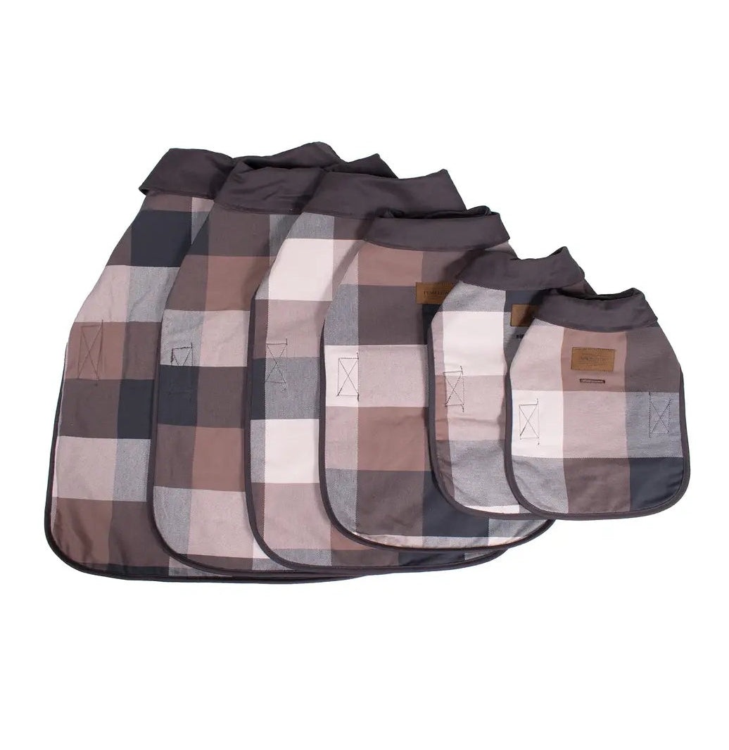 Reversible Plaid Dog Coat for Large Dogs| Warm Adjustable Winter Jacket